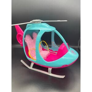 Mattel Barbie FWY29 Helicopter Pink & Blue Spinning Rotor